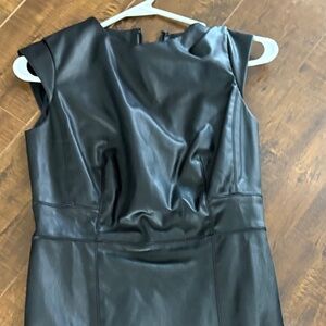 Black faux leather Anne Taylor dress, 2P